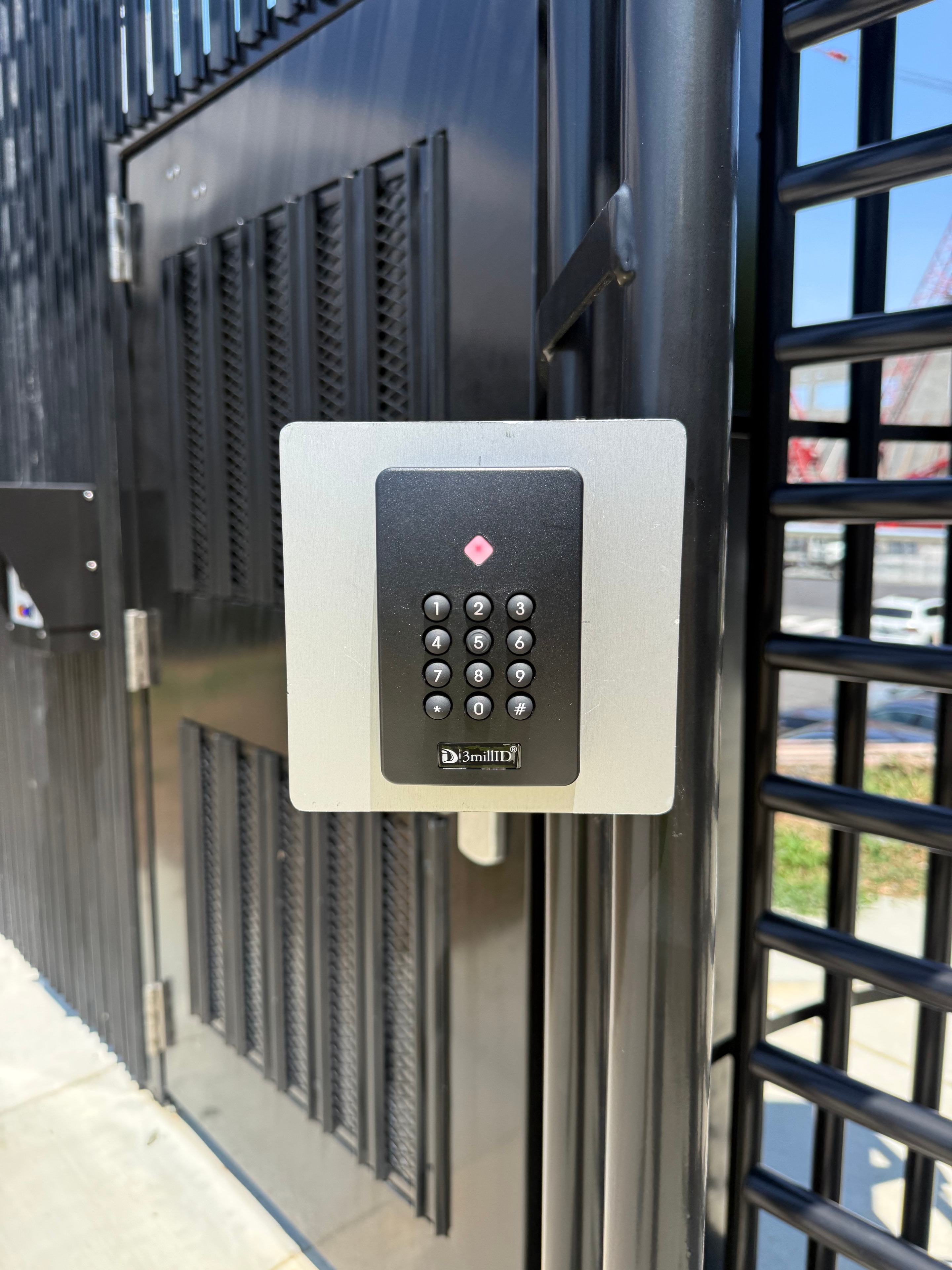 Access control card reader on office door